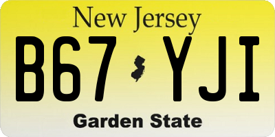NJ license plate B67YJI