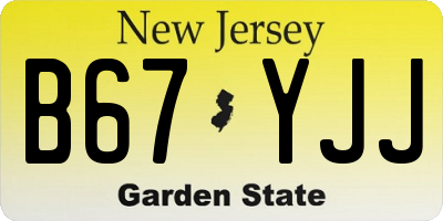 NJ license plate B67YJJ