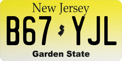 NJ license plate B67YJL