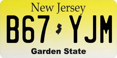 NJ license plate B67YJM