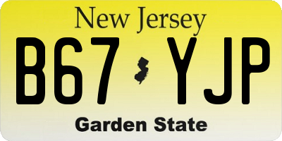 NJ license plate B67YJP