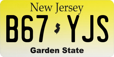 NJ license plate B67YJS