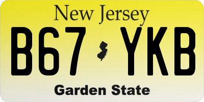 NJ license plate B67YKB