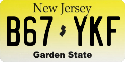 NJ license plate B67YKF
