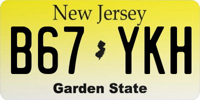 NJ license plate B67YKH