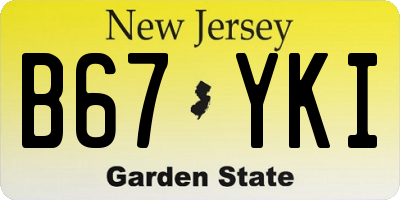 NJ license plate B67YKI