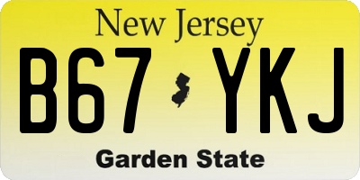 NJ license plate B67YKJ
