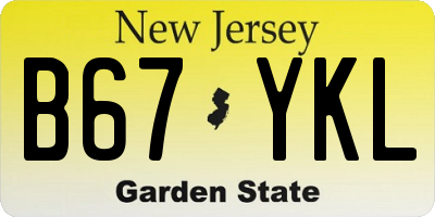 NJ license plate B67YKL