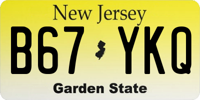 NJ license plate B67YKQ