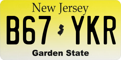 NJ license plate B67YKR