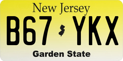 NJ license plate B67YKX