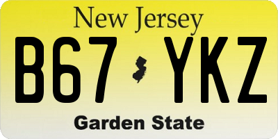 NJ license plate B67YKZ