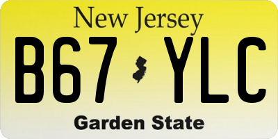 NJ license plate B67YLC