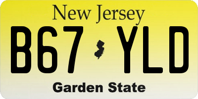 NJ license plate B67YLD