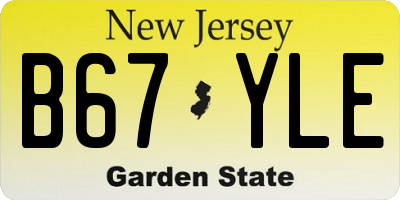 NJ license plate B67YLE