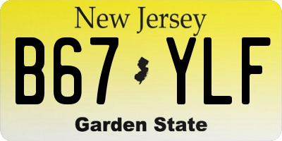 NJ license plate B67YLF