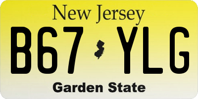 NJ license plate B67YLG