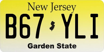 NJ license plate B67YLI
