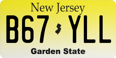 NJ license plate B67YLL