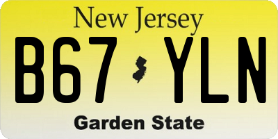NJ license plate B67YLN