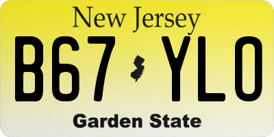 NJ license plate B67YLO