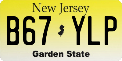 NJ license plate B67YLP