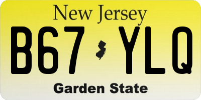 NJ license plate B67YLQ