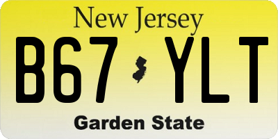 NJ license plate B67YLT