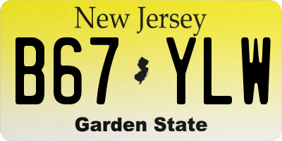 NJ license plate B67YLW