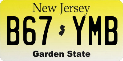 NJ license plate B67YMB