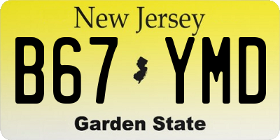 NJ license plate B67YMD