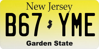 NJ license plate B67YME