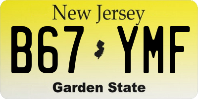 NJ license plate B67YMF