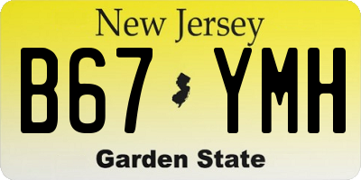 NJ license plate B67YMH