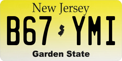 NJ license plate B67YMI