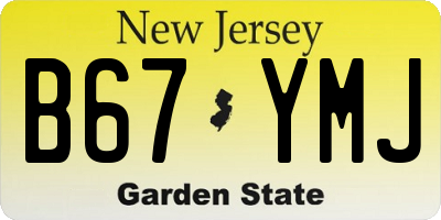 NJ license plate B67YMJ