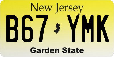 NJ license plate B67YMK