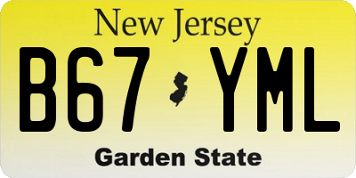 NJ license plate B67YML