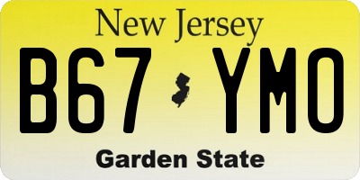 NJ license plate B67YMO