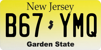 NJ license plate B67YMQ