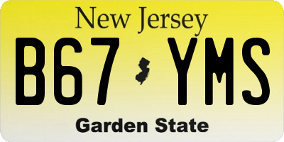 NJ license plate B67YMS