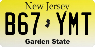 NJ license plate B67YMT