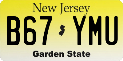 NJ license plate B67YMU