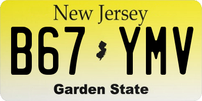 NJ license plate B67YMV
