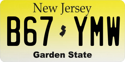 NJ license plate B67YMW