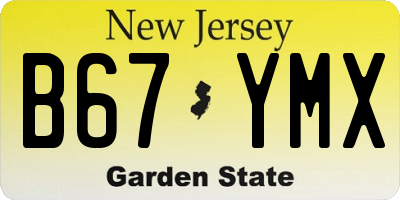 NJ license plate B67YMX