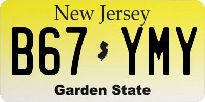 NJ license plate B67YMY