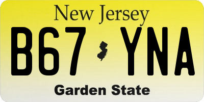 NJ license plate B67YNA