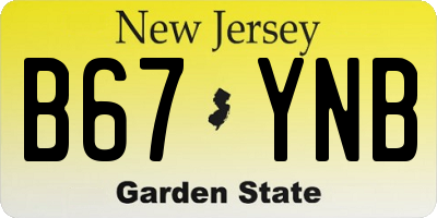 NJ license plate B67YNB