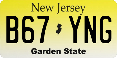 NJ license plate B67YNG